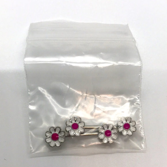 Jewelry - 14 Gauge Pink & White Daisy Flower Hippie Nipple